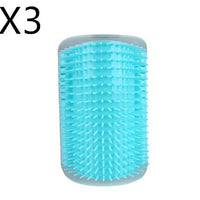 HKM-112659 Cat Self-Grooming Brush with Attracting Cat Mint - Durable Plastic and Easy to Clean, Blue/Gray