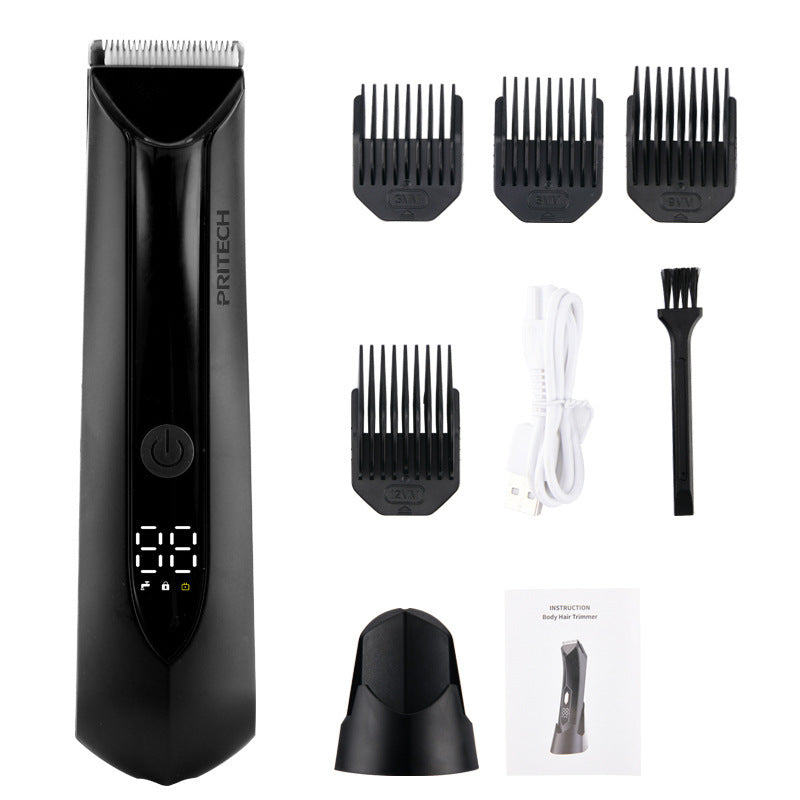 HKM-661971 USB Rechargeable Intelligent Digital Display Electric Shaver for Whole Body Hair Removal