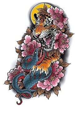 HKM-514515 Tattoo Decals for Men - 6 Piece Set, Fit All Skin Types, 148x210mm