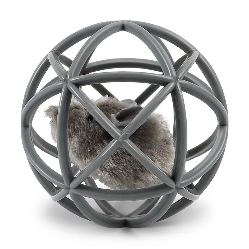 HKM-162835 Durable Plastic Sepak Takraw Balls for Playful Cats - Available in Yellow Chicken and Gray Mouse