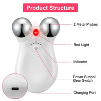 HKM-728019 Rechargeable Micro-current Facial Massager with Adjustable Gears for Skin Tightening and Wrinkle Reduction