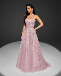 HKM-497619 Elegant Pink Evening Dress for Women - Style EZ25097