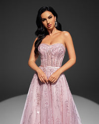 HKM-497619 Elegant Pink Evening Dress for Women - Style EZ25097