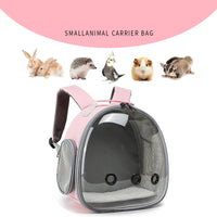 HKM-560979 Transparent Pet Backpack Carrier for Small Animals - Ideal for Hamsters, Guinea Pigs, Rabbit, and Ferrets