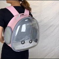 HKM-560979 Transparent Pet Backpack Carrier for Small Animals - Ideal for Hamsters, Guinea Pigs, Rabbit, and Ferrets