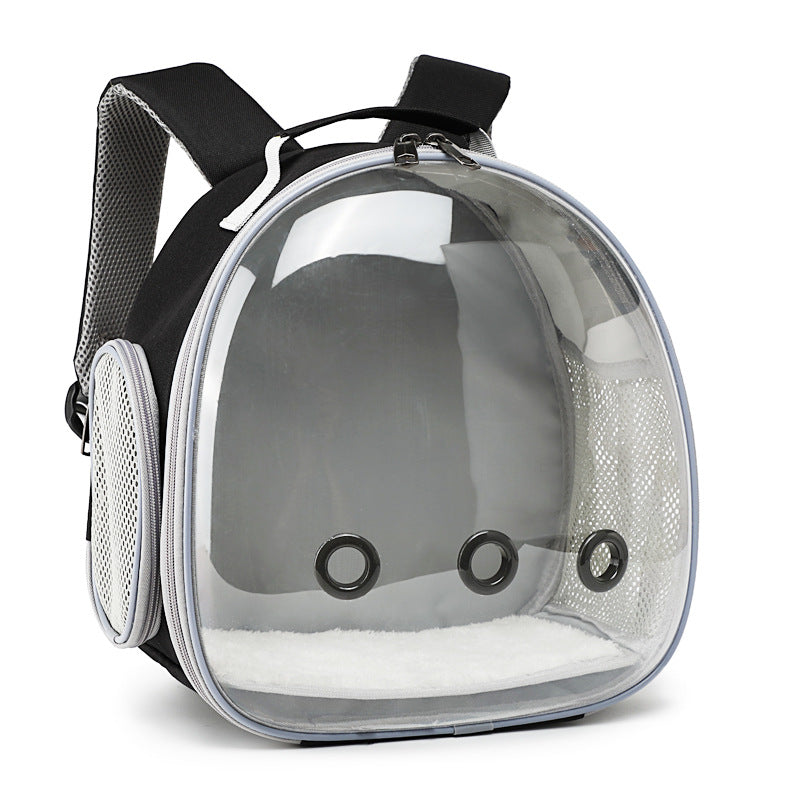 HKM-560979 Transparent Pet Backpack Carrier for Small Animals - Ideal for Hamsters, Guinea Pigs, Rabbit, and Ferrets