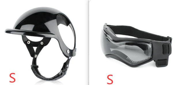 HKM-802579 Dog and Cat Motorcycle Safety Helmet in Black and Pink - Various Sizes Available