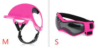 HKM-802579 Dog and Cat Motorcycle Safety Helmet in Black and Pink - Various Sizes Available