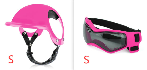 HKM-802579 Dog and Cat Motorcycle Safety Helmet in Black and Pink - Various Sizes Available
