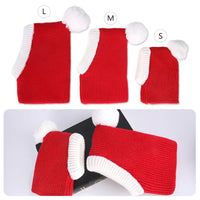 HKM-650771 Pet Halloween and Christmas Headgear - Wool, Tie-Dye, Casual Style, Available in S, M, L Sizes, Red