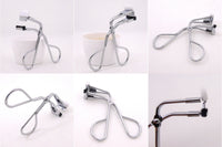 HKM-725715 16mm Partial Eyelash Curler with Silicone Gasket - Carbon Steel Wire Plating, Available in Silver, Black, Titanium, Rose Gold