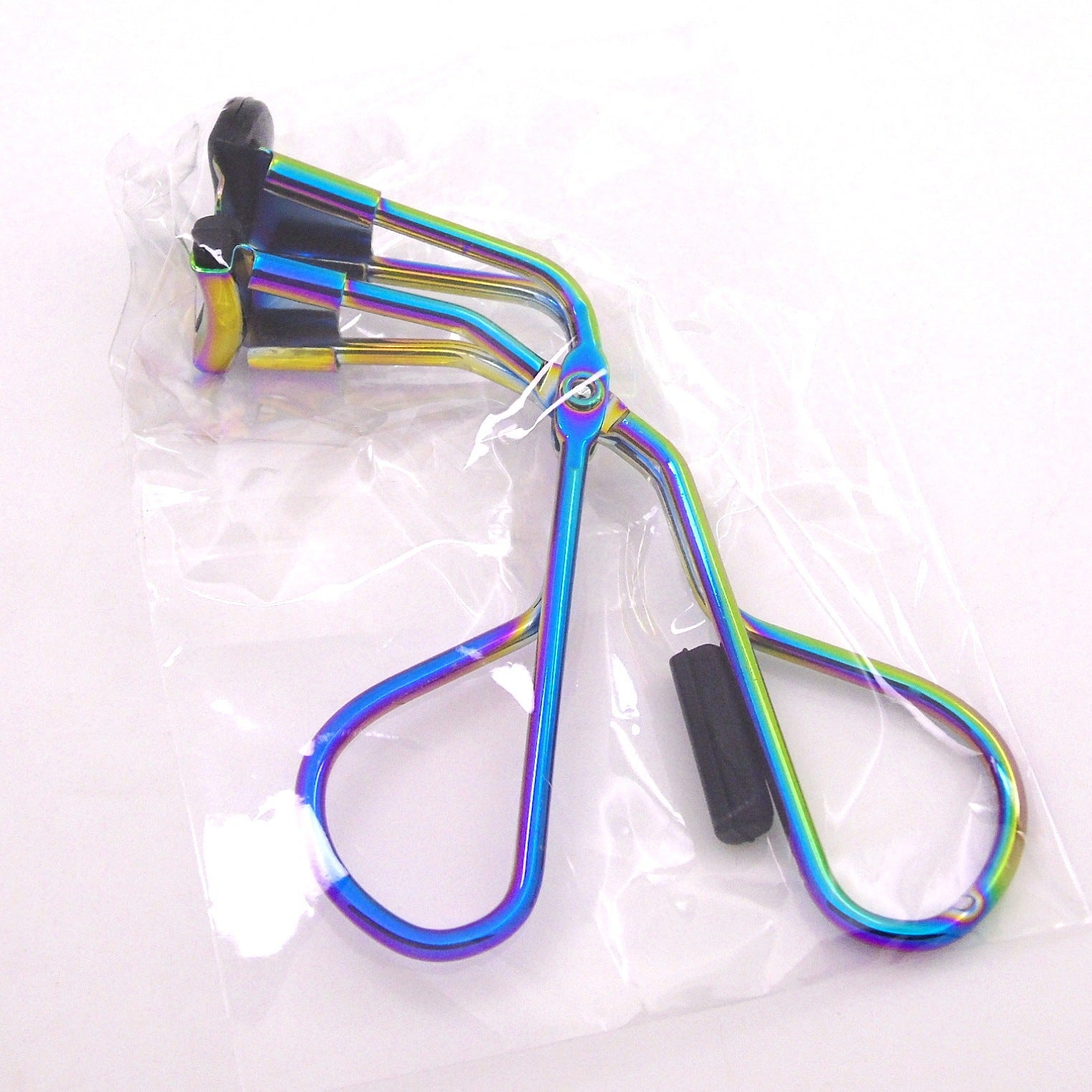 HKM-725715 16mm Partial Eyelash Curler with Silicone Gasket - Carbon Steel Wire Plating, Available in Silver, Black, Titanium, Rose Gold