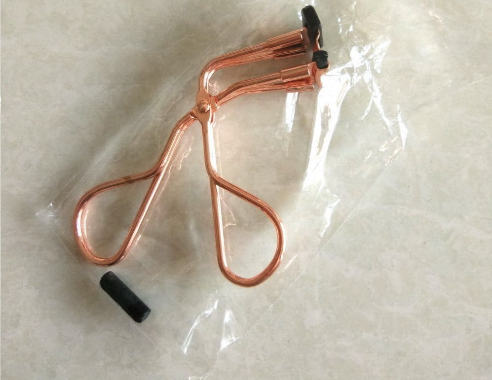 HKM-725715 16mm Partial Eyelash Curler with Silicone Gasket - Carbon Steel Wire Plating, Available in Silver, Black, Titanium, Rose Gold