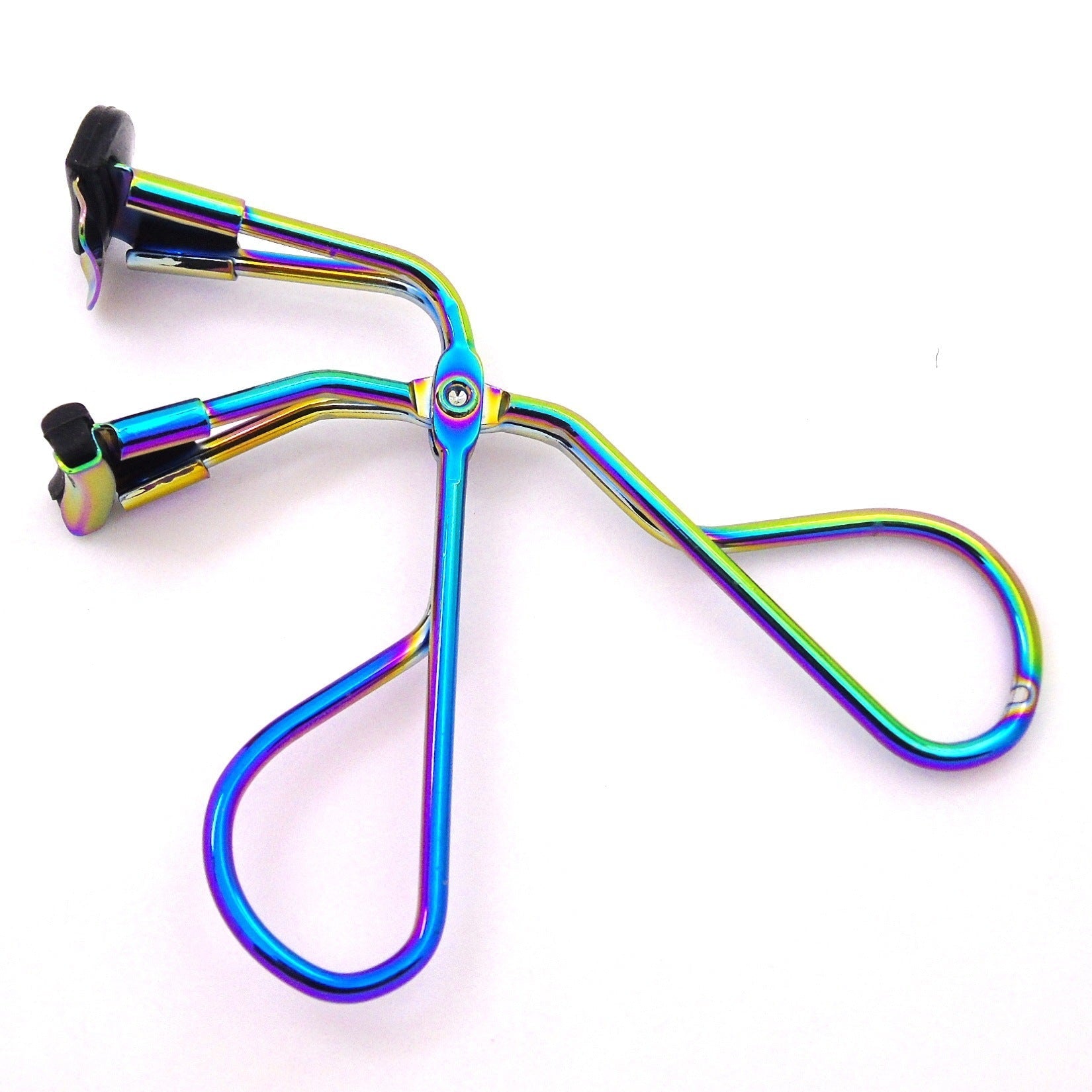 HKM-725715 16mm Partial Eyelash Curler with Silicone Gasket - Carbon Steel Wire Plating, Available in Silver, Black, Titanium, Rose Gold