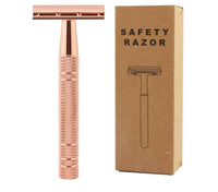 HKM-396371 Vintage Double-Sided Stainless Steel Razor with 10 Blades and Holder