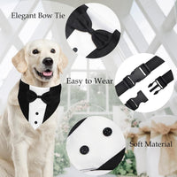 HKM-504211 Formal Dog Tuxedo Suit with Adjustable Bow Tie and Bandana for Weddings and Special Occasions