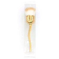 HKM-216083 Single Rose Flower Makeup Brush with Portable Plastic Handle and Man-Made Fibers