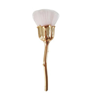 HKM-216083 Single Rose Flower Makeup Brush with Portable Plastic Handle and Man-Made Fibers