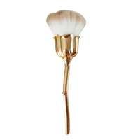 HKM-216083 Single Rose Flower Makeup Brush with Portable Plastic Handle and Man-Made Fibers
