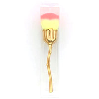 HKM-216083 Single Rose Flower Makeup Brush with Portable Plastic Handle and Man-Made Fibers