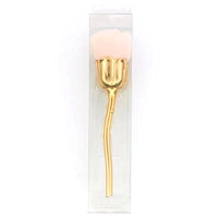 HKM-216083 Single Rose Flower Makeup Brush with Portable Plastic Handle and Man-Made Fibers