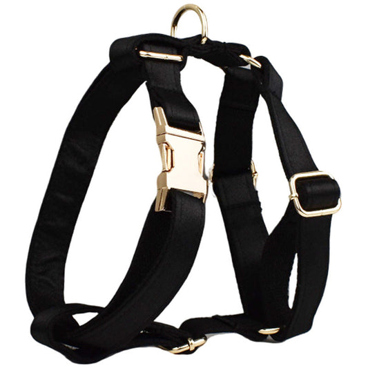 HKM-735379 Dog Collar and Leash Set with Bow and Vest - Fabric Pet Harness and Lead Combo