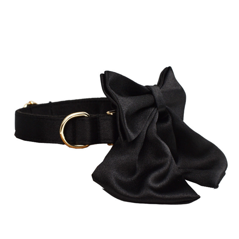 HKM-735379 Dog Collar and Leash Set with Bow and Vest - Fabric Pet Harness and Lead Combo