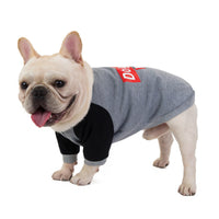 HKM-741843 Cozy Fleece Sweater for Bulldogs and Puppies - Autumn & Winter Wear in Red and Gray
