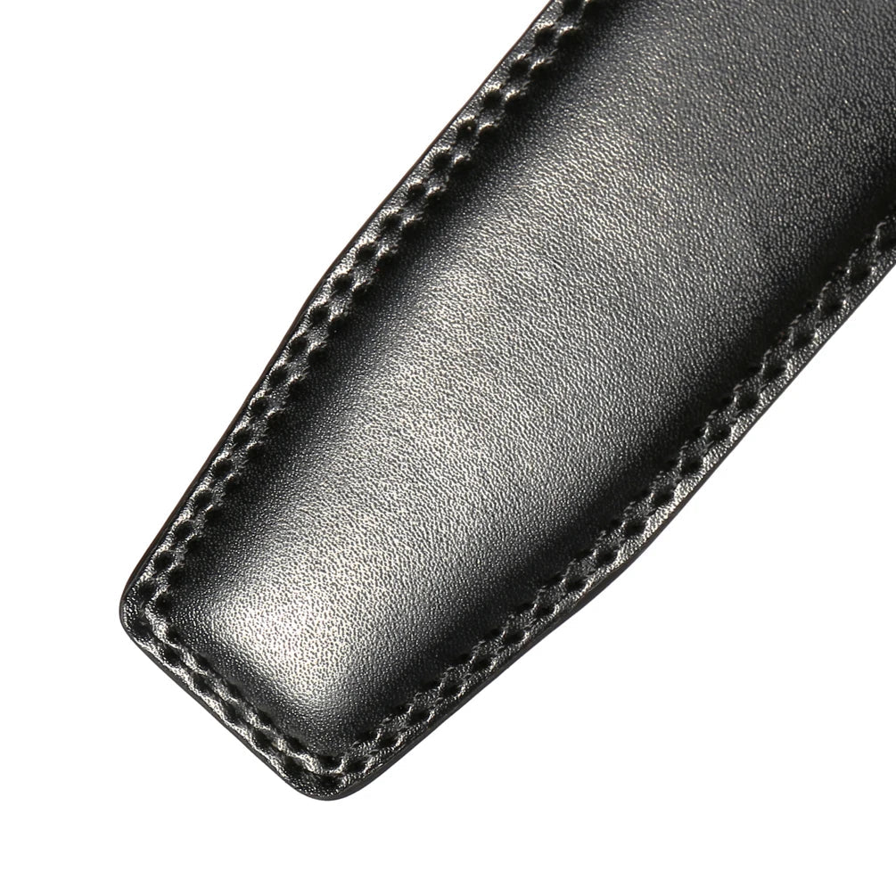 HKM-491027 Men's 3.5CM Automatic Buckle Belt - Genuine 138 Grain Cowhide Leather, Model LY35-3380