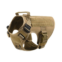 HKM-603155 Tactical Dog Harness with Leash Set for All Breeds - Camouflage Design, Adjustable Sizes S-XL, Durable Material