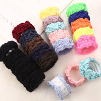 HKM-905683 Thickened Geometric Cloth Hair Loops - 10 Pack Set in Black and Color Options