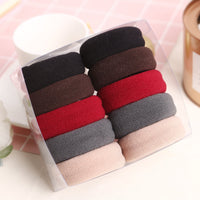 HKM-905683 Thickened Geometric Cloth Hair Loops - 10 Pack Set in Black and Color Options