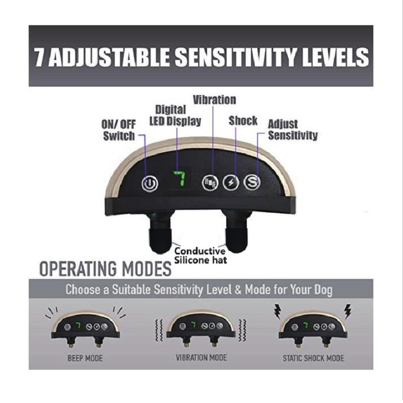 HKM-488723 Bark Control Electric Shock and Vibration Collar for Dogs - X and O Shape Design