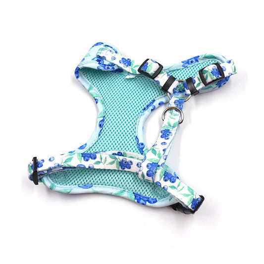 HKM-044947 Breathable and Comfortable Dog Chest Strap in Blueberry Color, Adjustable S-XL Sizes