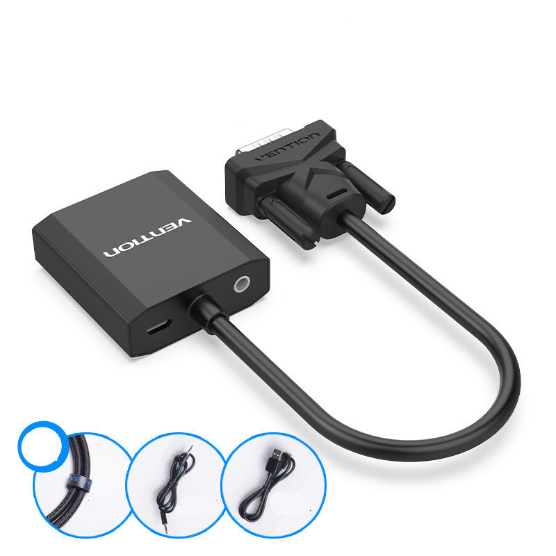 KTX-787219 HDMI to AV Adapter Cable for Computer, TV, Projector with Audio Support, 25cm Pure Copper Design