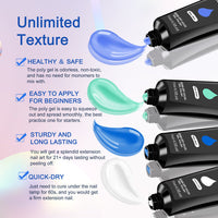 HKM-933587 6 PCS Poly Nail Extension Gel Kit with UV Lamp and Nail Art Tools