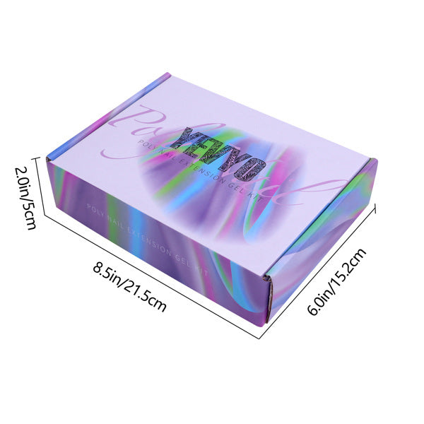 HKM-933587 6 PCS Poly Nail Extension Gel Kit with UV Lamp and Nail Art Tools