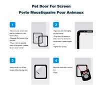 HKM-070099 Lockable Screen Door for Pets - Durable Plastic Flap for Cats and Dogs, Ideal for Windows and Home Use