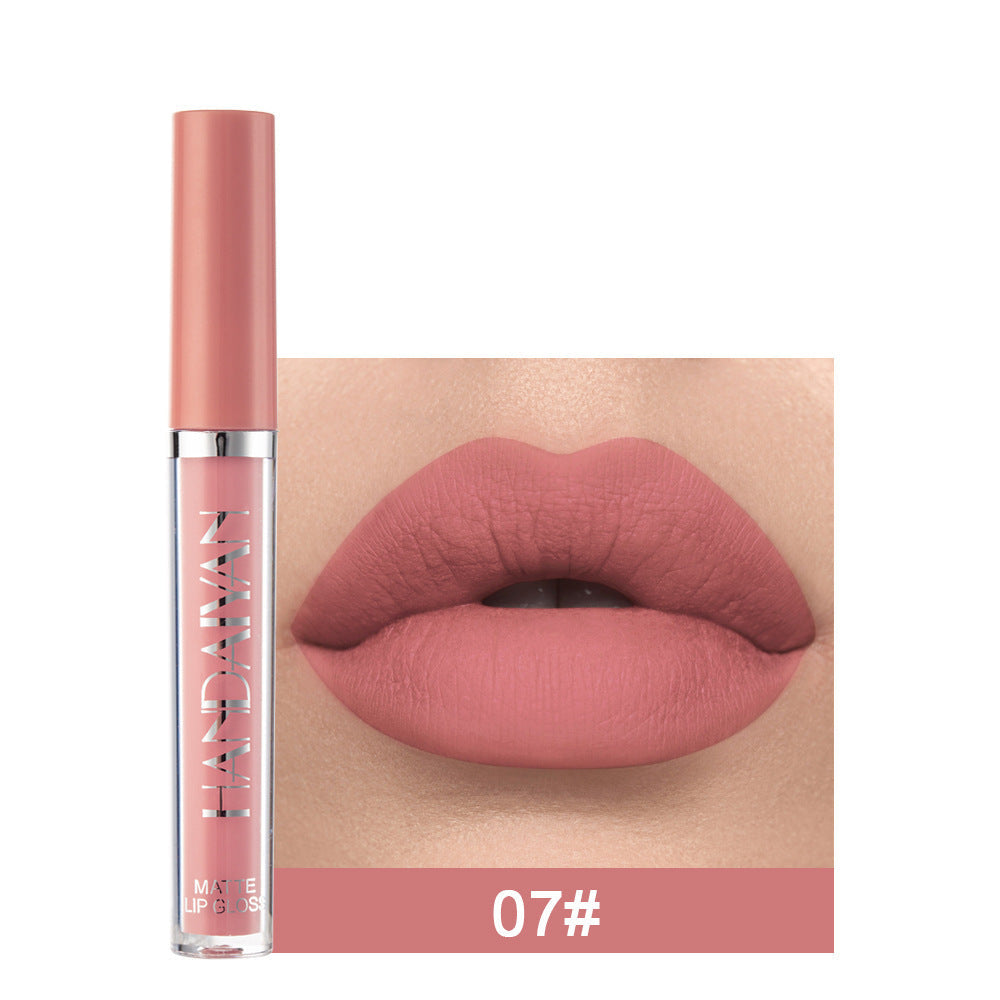 HKM-759443 Matte Lip Glaze Liquid Lipstick - Waterproof, Non-Stick Cup, Mini Tube with Multivitamins