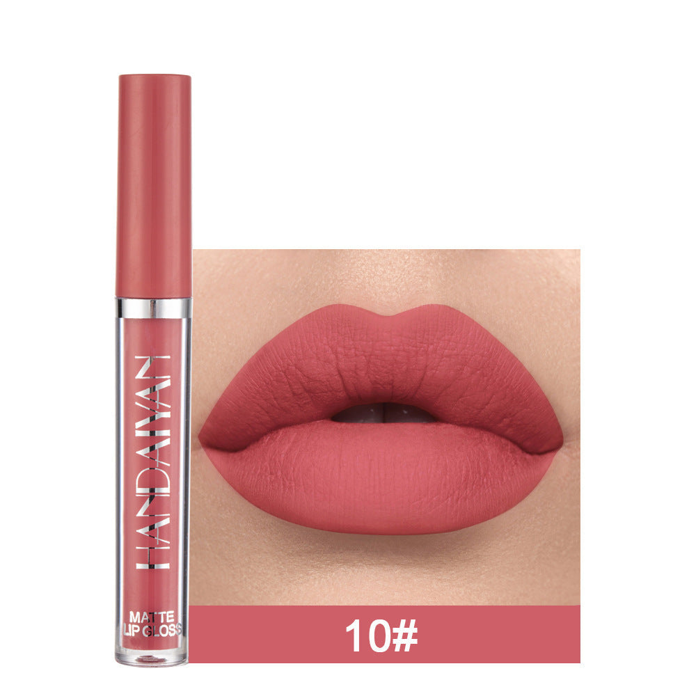 HKM-759443 Matte Lip Glaze Liquid Lipstick - Waterproof, Non-Stick Cup, Mini Tube with Multivitamins