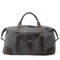 HKM-726867 Waterproof Large Capacity Leather and Canvas Travel Tote Bag