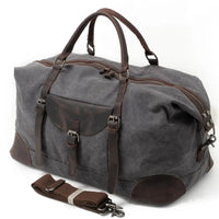 HKM-726867 Waterproof Large Capacity Leather and Canvas Travel Tote Bag