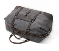 HKM-726867 Waterproof Large Capacity Leather and Canvas Travel Tote Bag