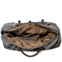 HKM-726867 Waterproof Large Capacity Leather and Canvas Travel Tote Bag