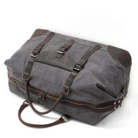 HKM-726867 Waterproof Large Capacity Leather and Canvas Travel Tote Bag