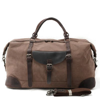 HKM-726867 Waterproof Large Capacity Leather and Canvas Travel Tote Bag