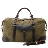 HKM-726867 Waterproof Large Capacity Leather and Canvas Travel Tote Bag