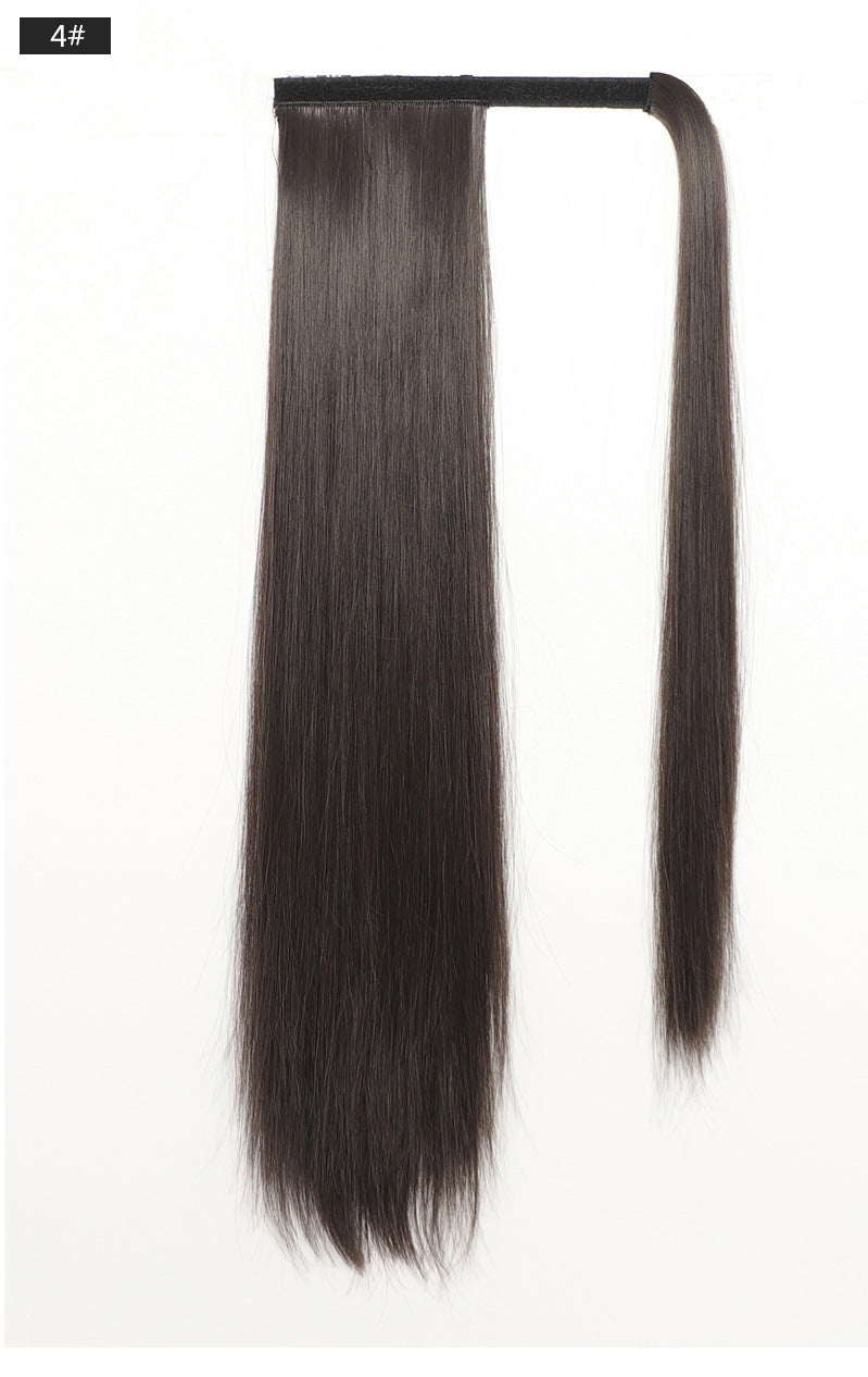 HKM-035603 European and American Real Human Hair Ponytail Wig - Available in Various Lengths and Colors