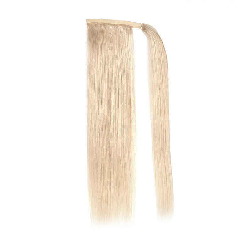 HKM-035603 European and American Real Human Hair Ponytail Wig - Available in Various Lengths and Colors