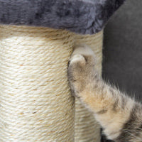 HKM-937875 Cat Tree with 4 Steps for High Beds and Couches, Stair-Shaped Design for Indoor Cats and Small Dogs with Sisal Scratching Post, Gray